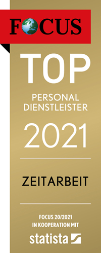 TOP Personaldienstleister 2021 Zeitarbeit Siegel pluss